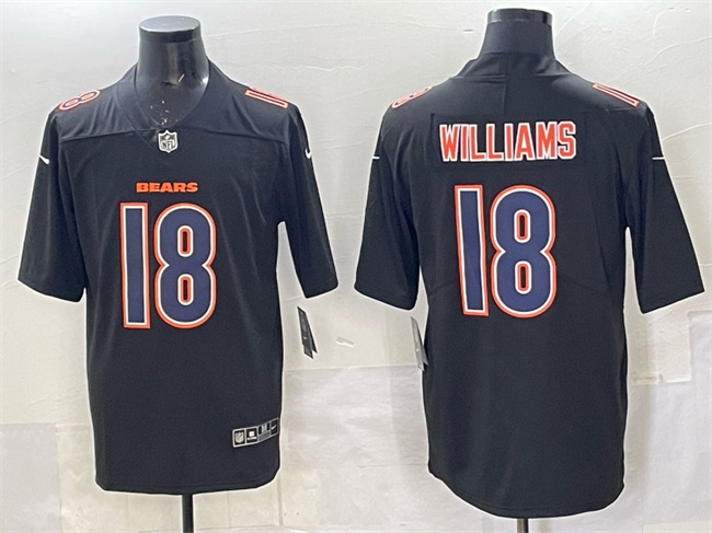 Men's Chicago Bears #18 Caleb Williams Black Fashion Vapor Untouchable Limited Stitched Football Jersey Men's Chicago Bears #18 Caleb Williams Black Fashion Vapor Untouchable Limited Stitched Football Jersey